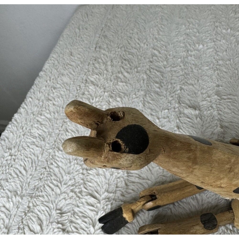 Vintage Wooden Folk Art‎ Giraffe Swinging Shelf Sitter Legs Moving Neck Figure - Picture 4 of 16